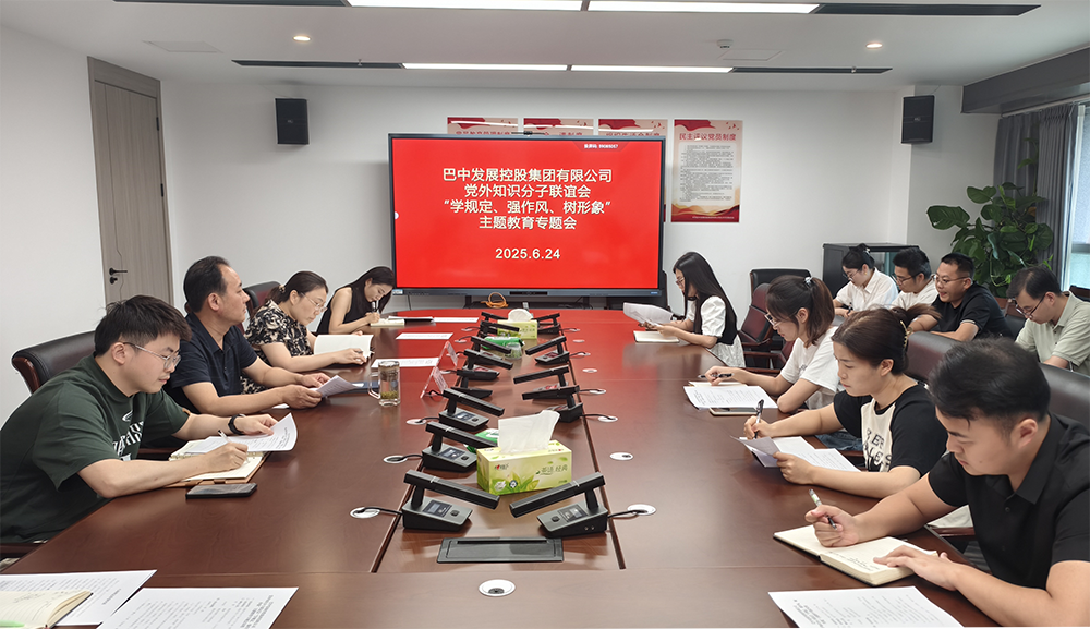 巴中發(fā)展集團(tuán)黨外知識(shí)分子聯(lián)誼會(huì)召開“學(xué)規(guī)定、強(qiáng)作風(fēng)、樹形象”主題教育專題會(huì)